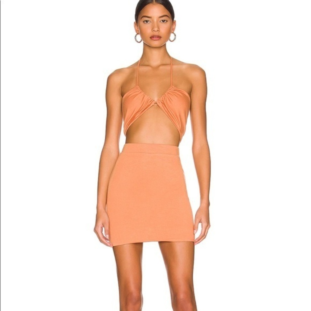 NWT superdown Alina Halter Set in Orange HALTER TOP AND MINI SKIRT - Picture 3 of 5